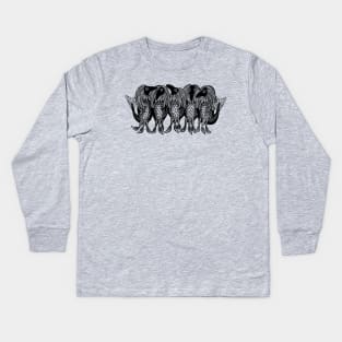 Wall of Amabie Kids Long Sleeve T-Shirt